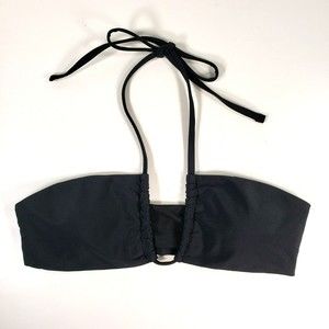 Womens Bandeau Bikini Top Size Small Black Swimsuit Halter Top